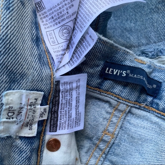 Levis 501 Button Fly Skinny Jeans Light Wash Patch - Picture 6 of 6